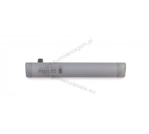 Sony D5803/D5833 Xperia Z3 Compact - Oryginalna zaślepka USB/Micro SD srebrna (do białej wersji telefonu)