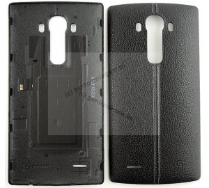 LG H815/H818 G4 - Oryginalna klapka baterii (czarna skórzana)
