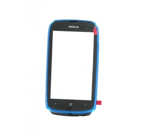 Nokia Lumia 610 - Oryginalna obudowa przednia z ekranem dotykowym niebieska