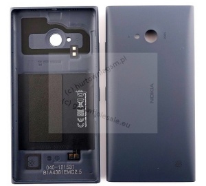 Nokia Lumia 735 - Oryginalna klapka baterii ciemno-szara (z WLC)