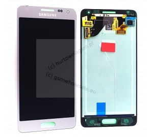Samsung SM-G850F Galaxy Alpha - Oryginalny front z ekranem dotykowym i wyświetlaczem srebrny